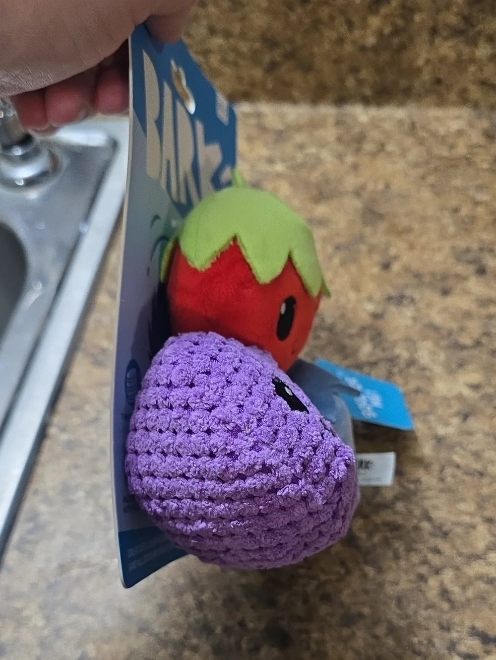 Bark Wild Berry Bunch Plush Fruit Squeak Dog Toy Trio -  NWT  XS-S 0-20 Pounds